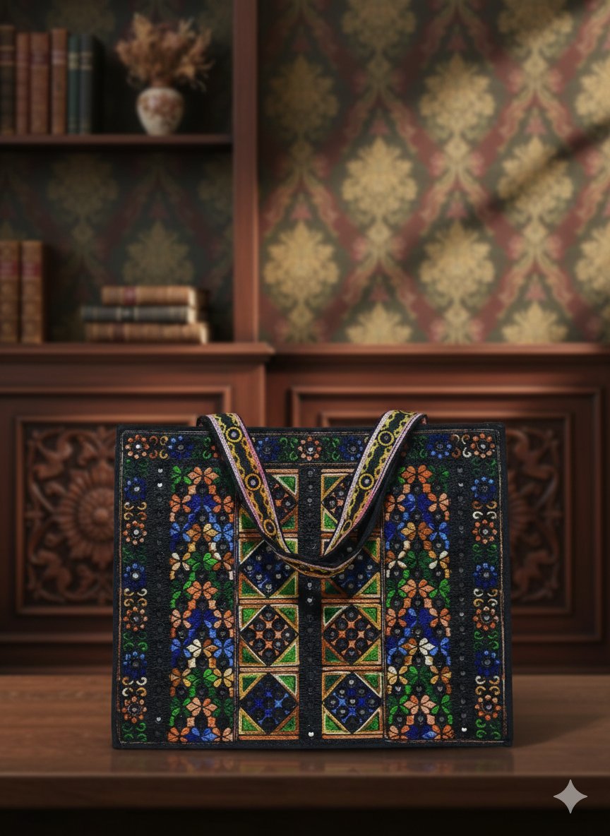 Handcrafted Tribal Mirror Work Bag