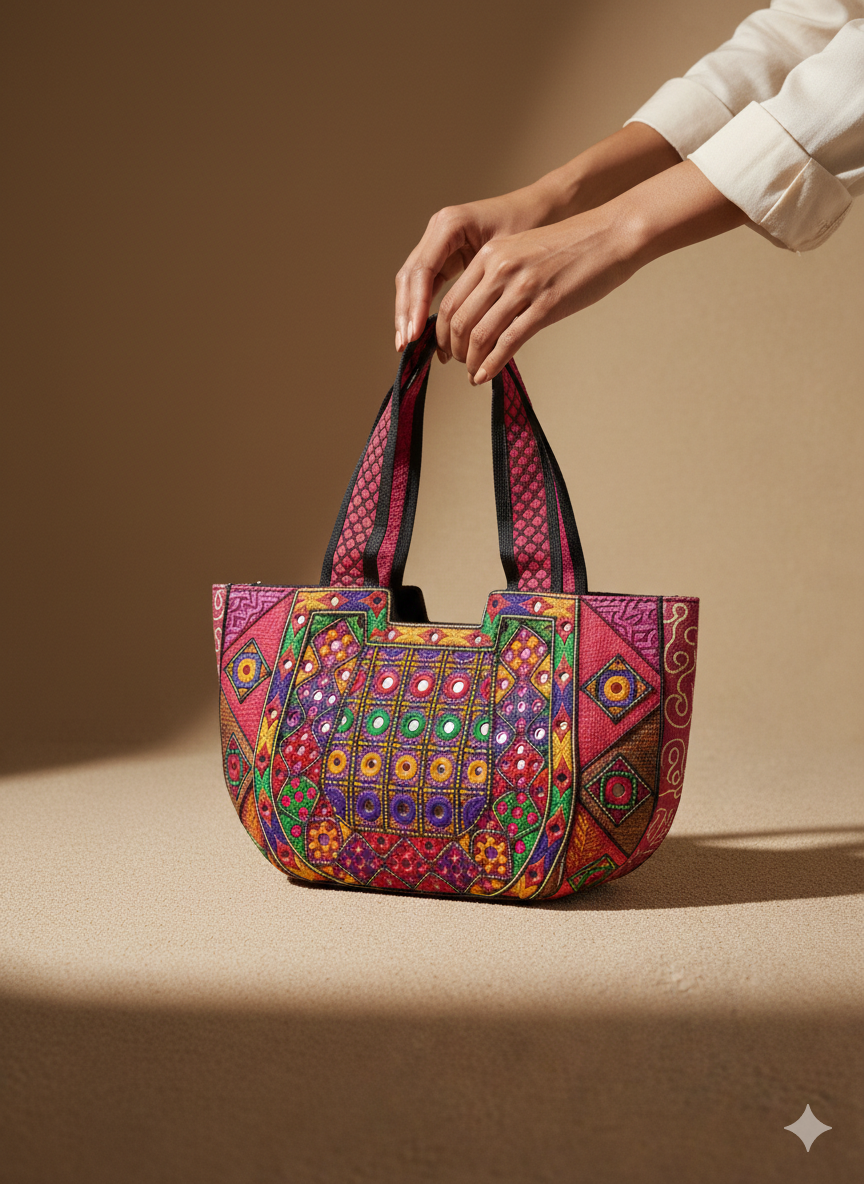 Vibrant Pink Tribal Bag