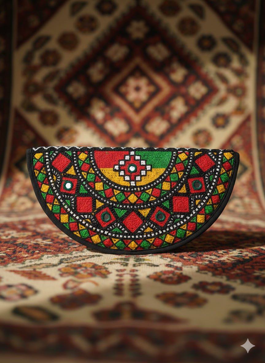 Vibrant Mosaic Hand-Embroidered Wallet