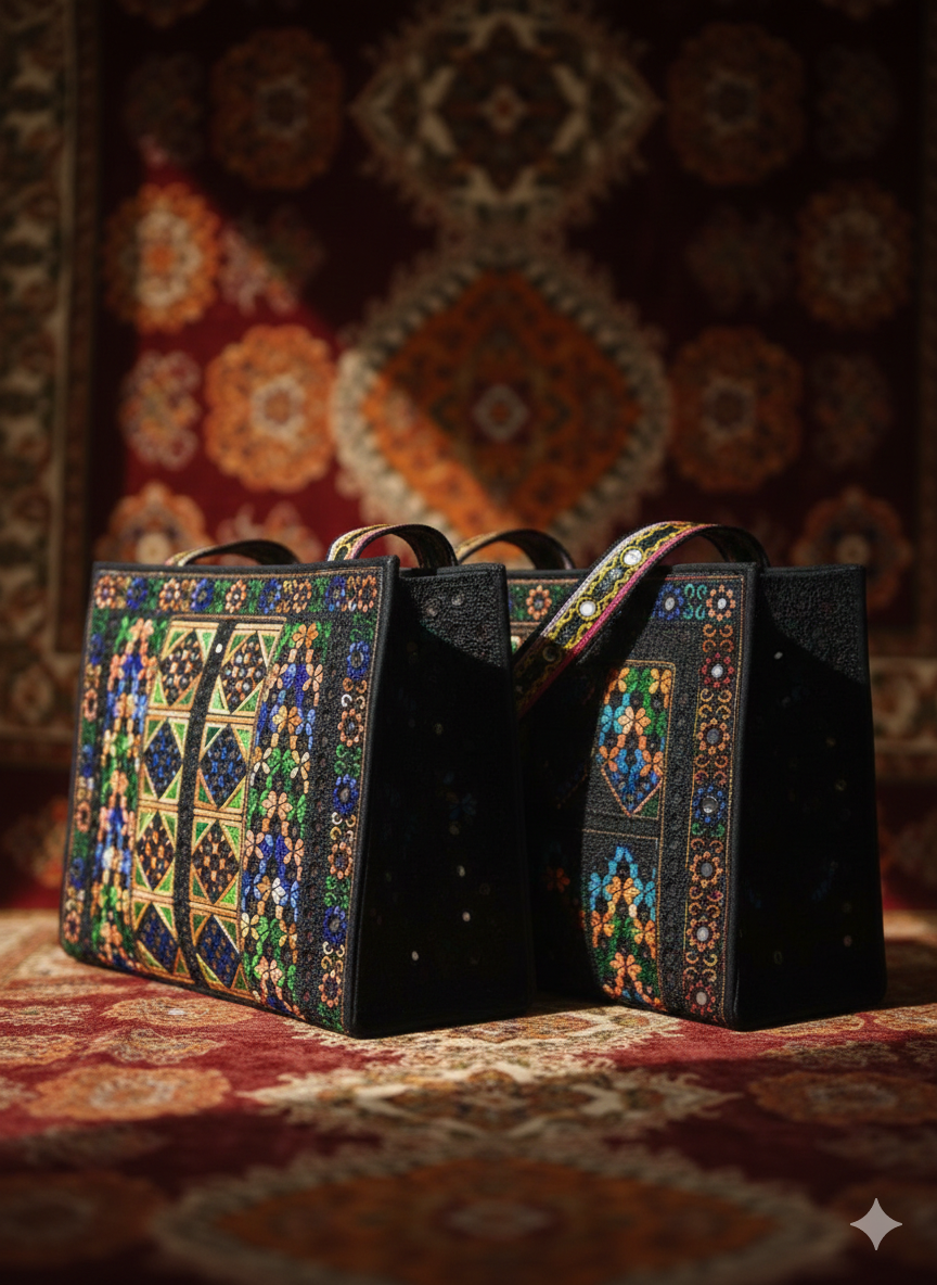Handcrafted Tribal Mirror Work Bag