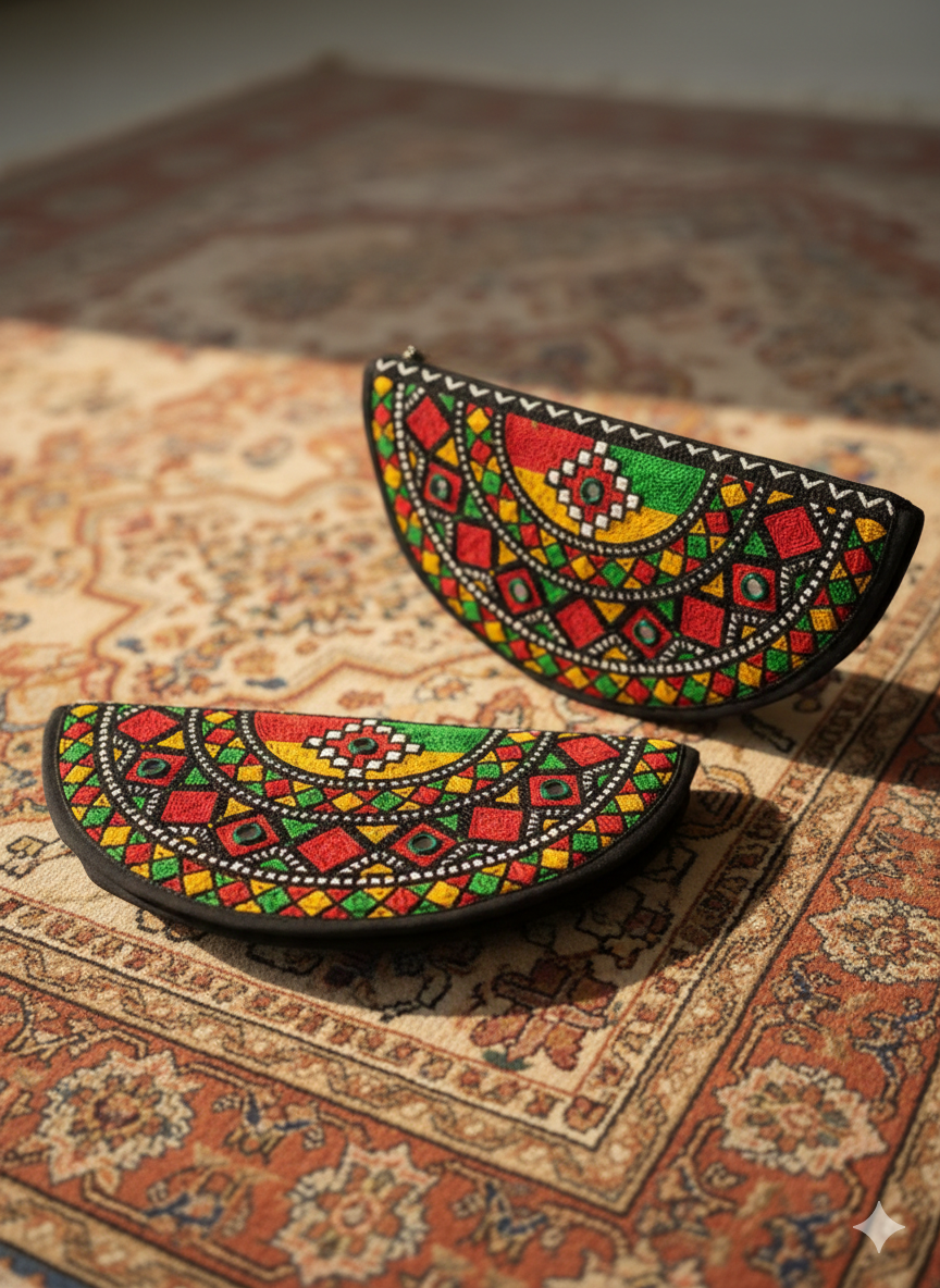 Vibrant Mosaic Hand-Embroidered Wallet