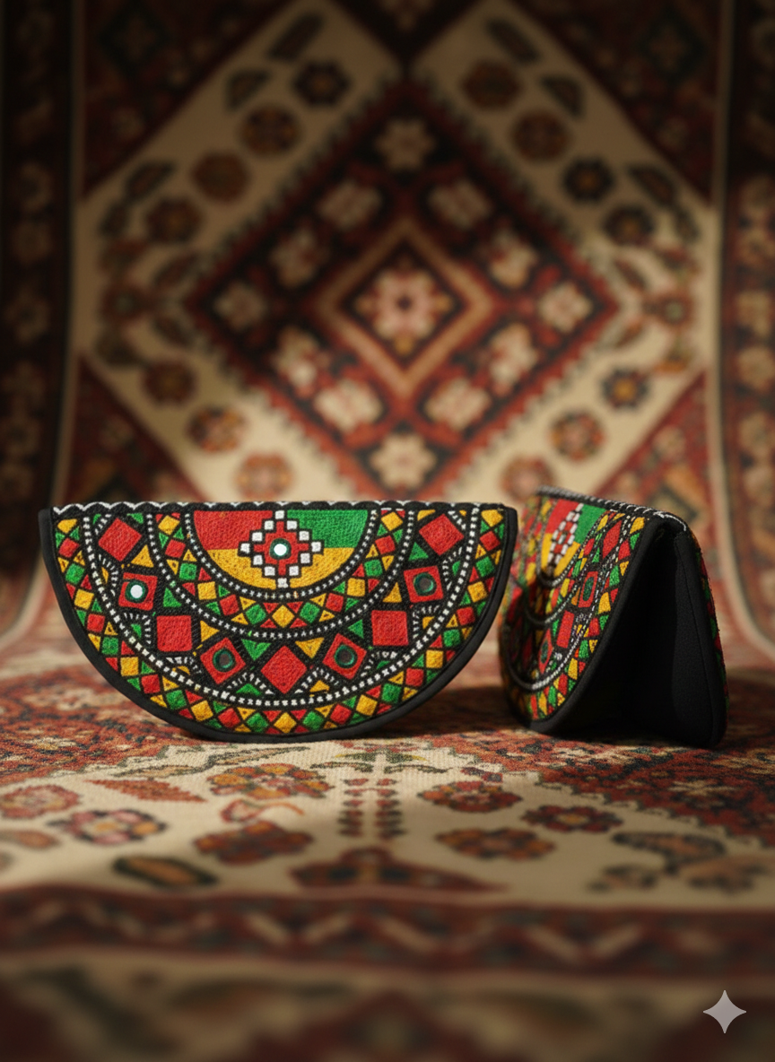 Vibrant Mosaic Hand-Embroidered Wallet