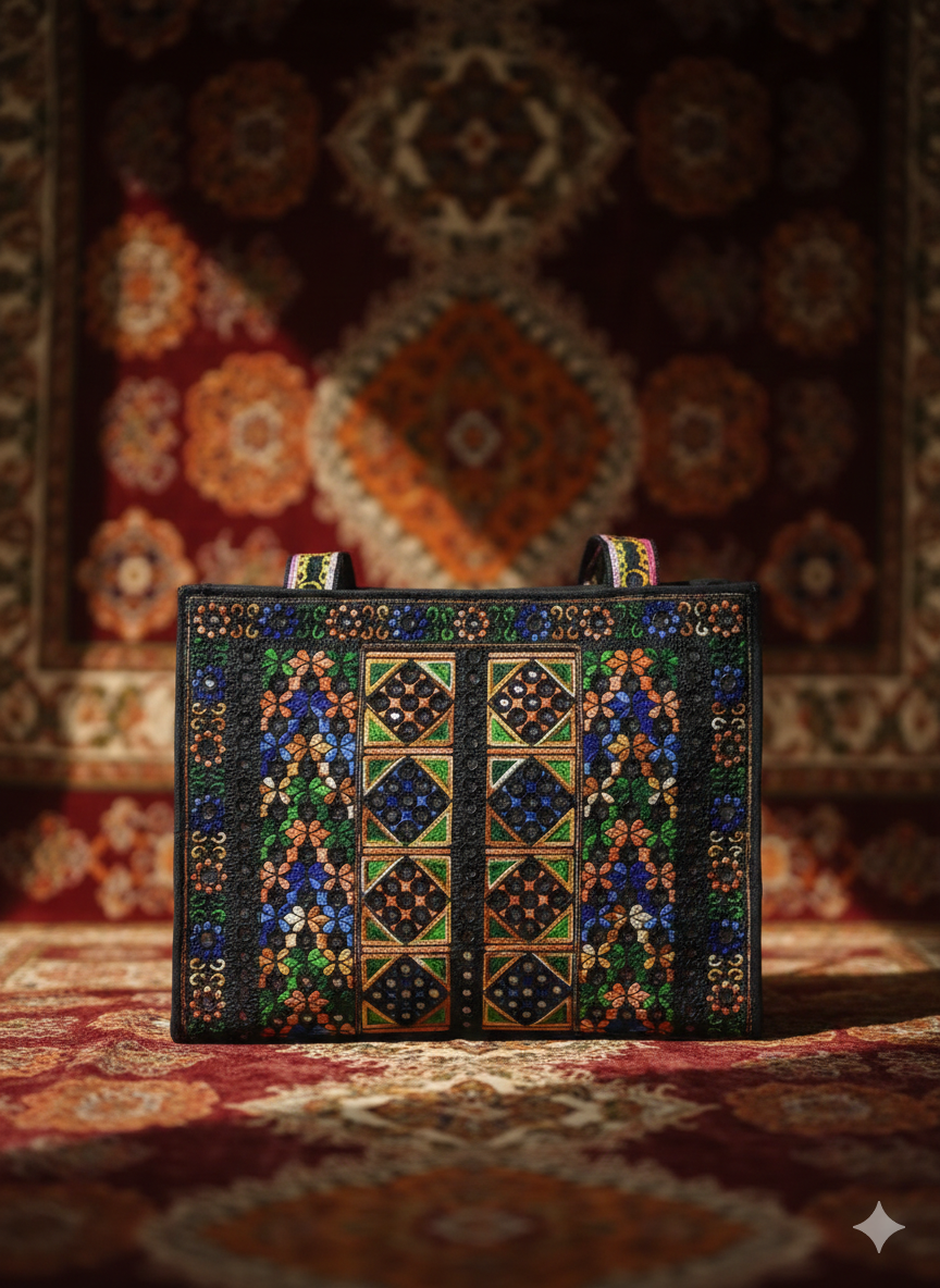 Handcrafted Tribal Mirror Work Bag