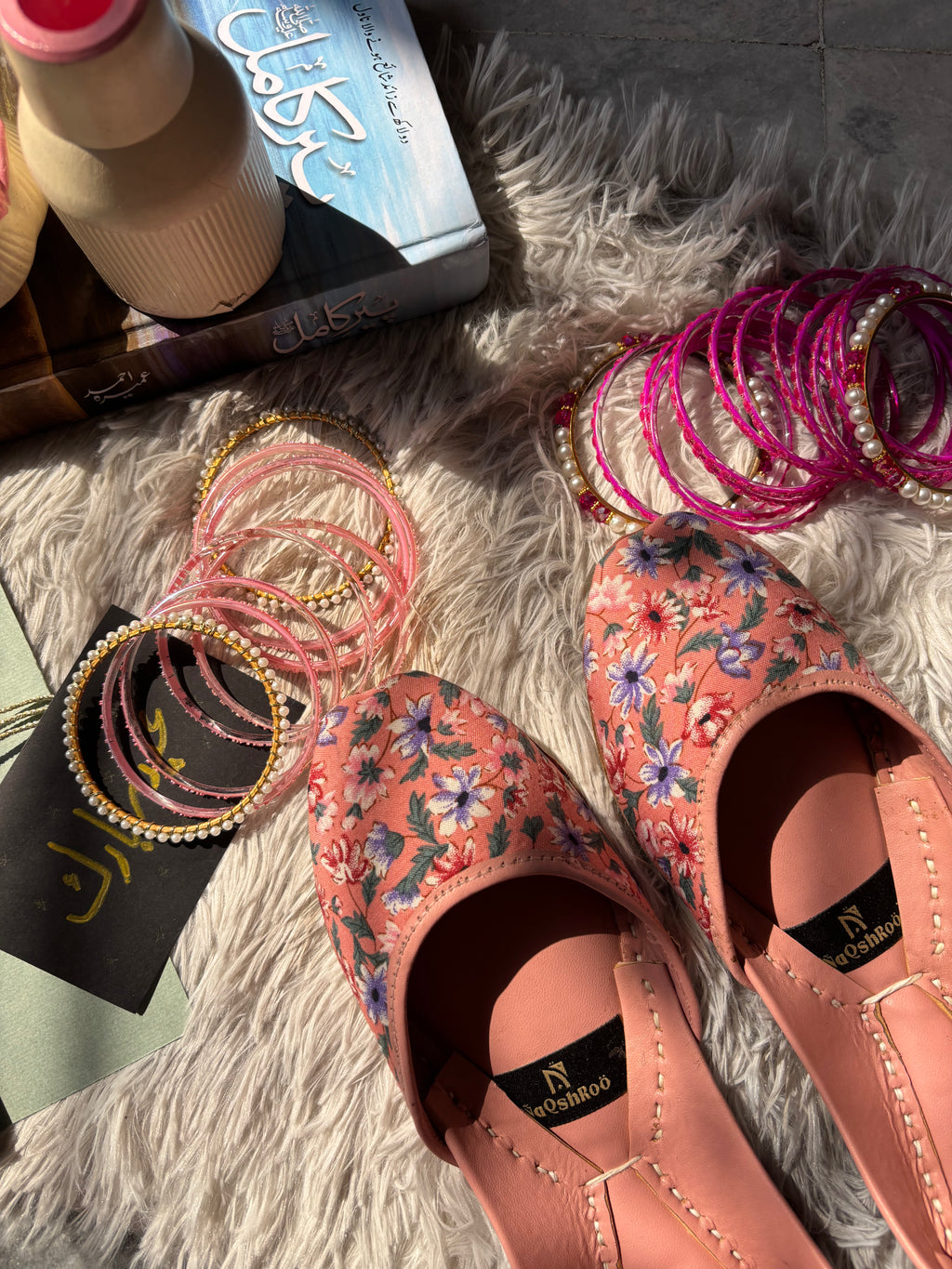 Blush Pink Floral Khussa