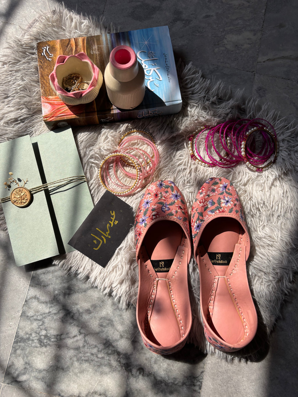 Blush Pink Floral Khussa