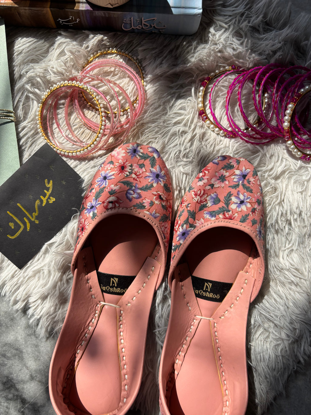 Blush Pink Floral Khussa